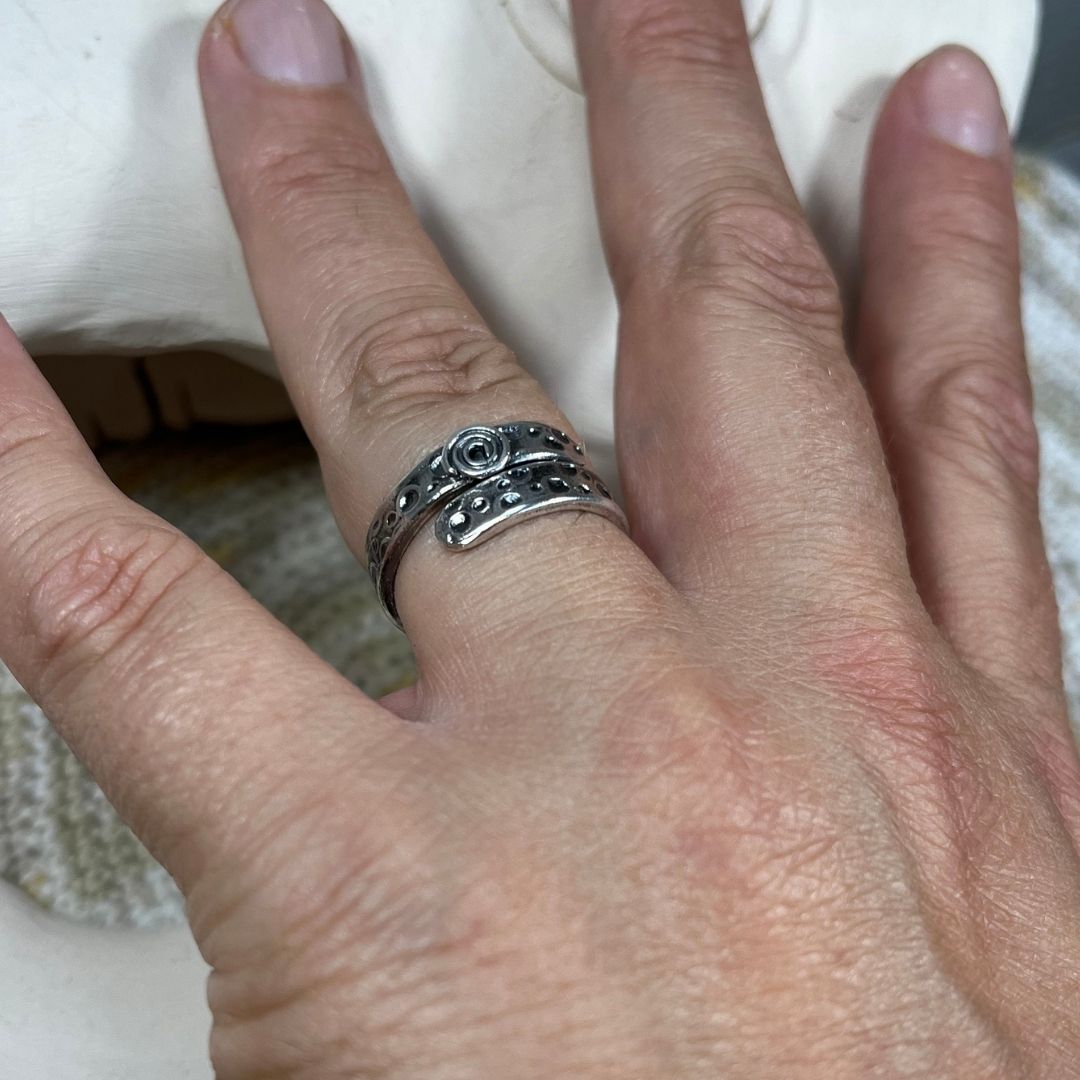 Anell COMPLETA I LLIURE plata ajustable espiral