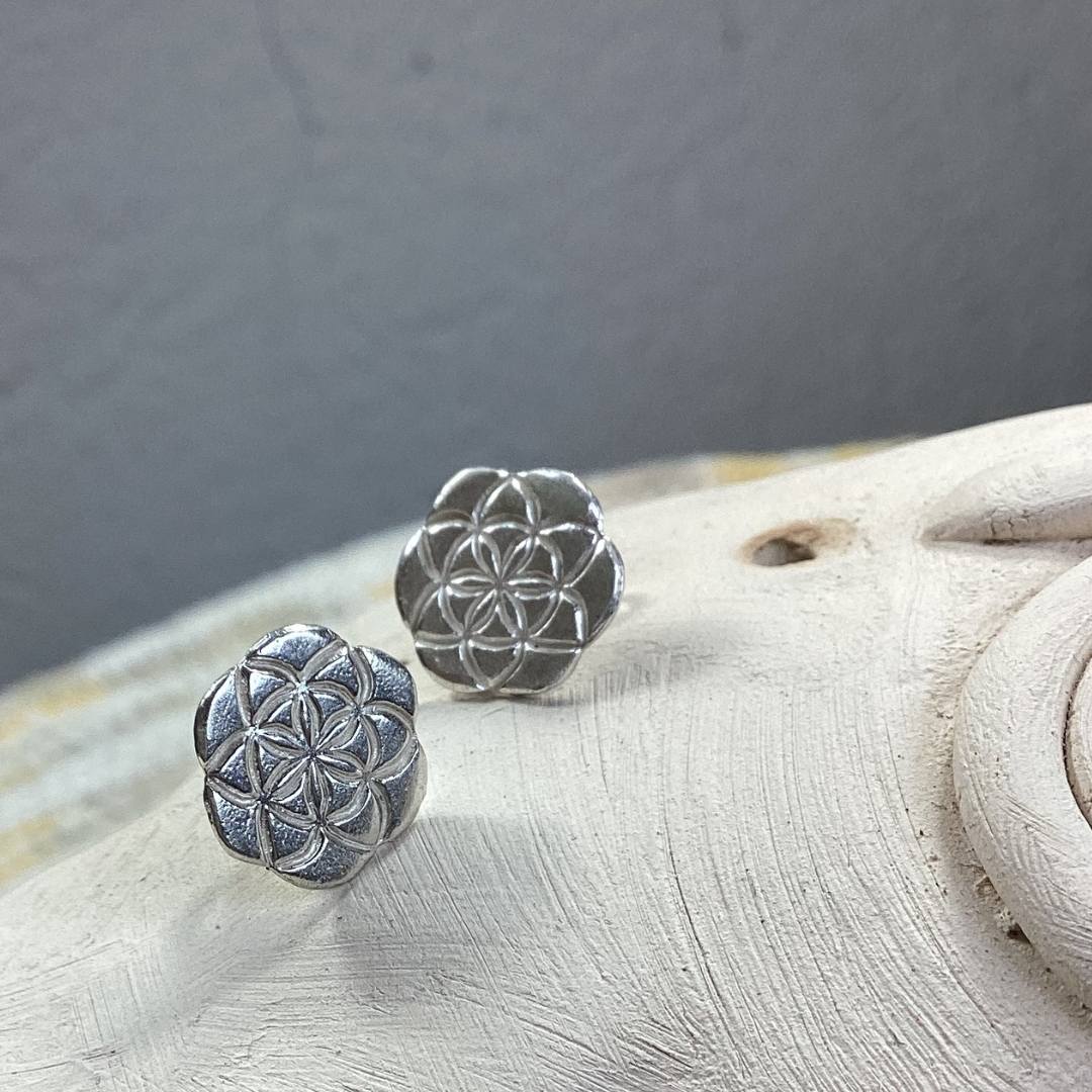 pendientes semilla de la vida plata
